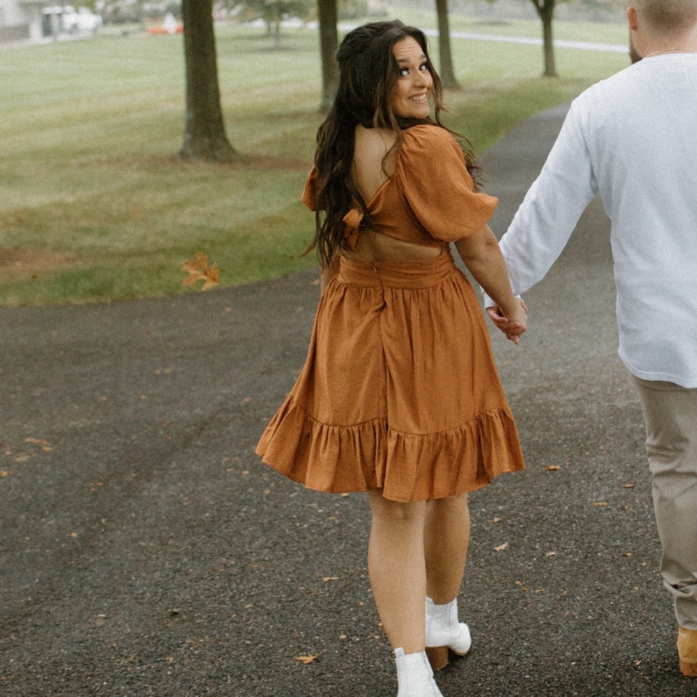 Charming Rust Mini Dress - Picture 7 of 8